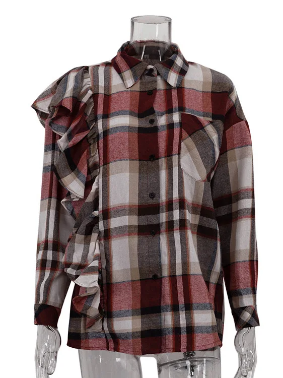 

Women's Plaid Long Sve irt Loose Fit Vintage Open Cardigan Sle Knot Cotton Warm Thin Autumn Spring irt