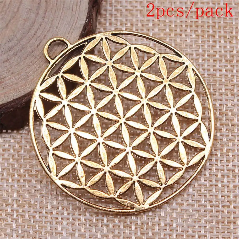 Large Flower Of Life Charms For Jewelry Making DIY Pendants For Gift Bulk