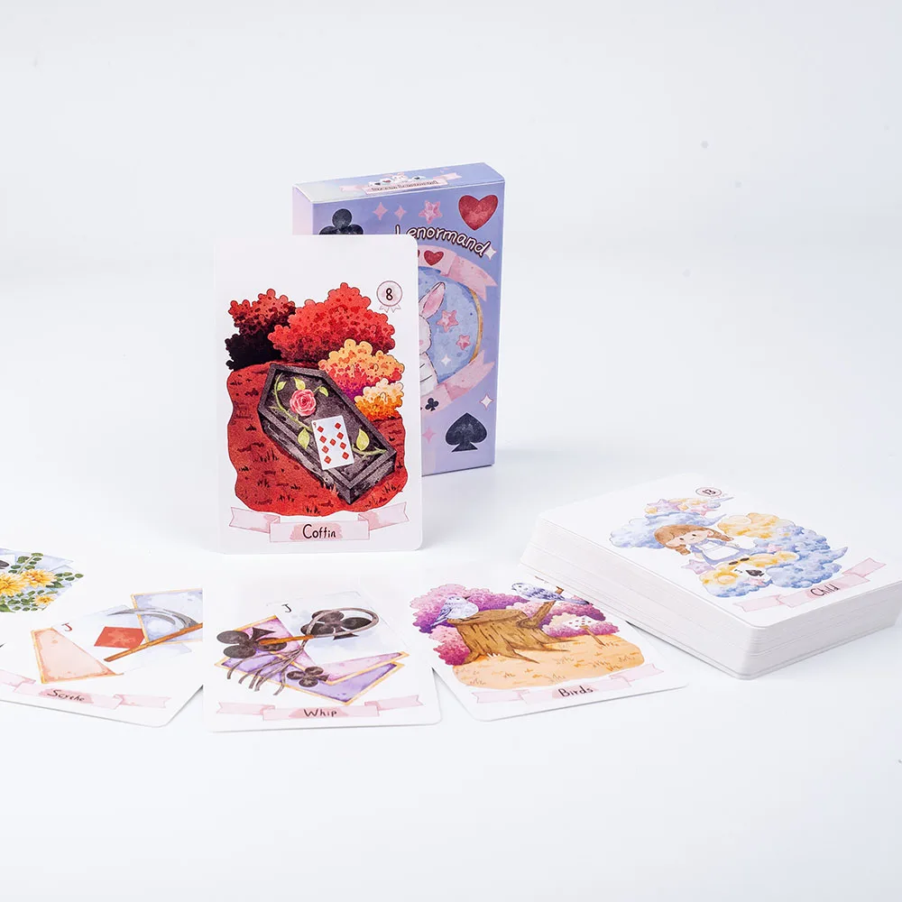 Dream Lenormand Tarot-Kartendeck, 43 Karten, Oracle-Brettspiel für Kinder, Familie und Freunde, perfektes Puzzle, Freizeitaktivität, 8,9 x 5,7 cm – Detail 4