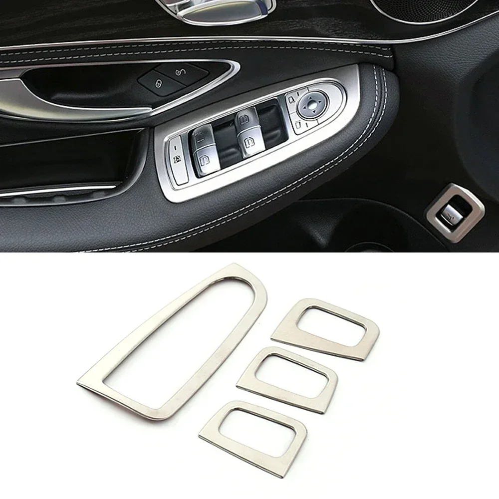 For Mercedes Benz C GLC Class W205 X253 LHD Interior Accessories Door Armrest Window Lift Switch Button Panel Cover Trim Sticker