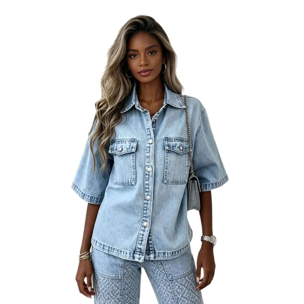 V Neck Loose Fit Shirt with Sleeveless Open Front Washed Finish No Pattern Non Stretch Elegant Commuter Chic Women Blouse