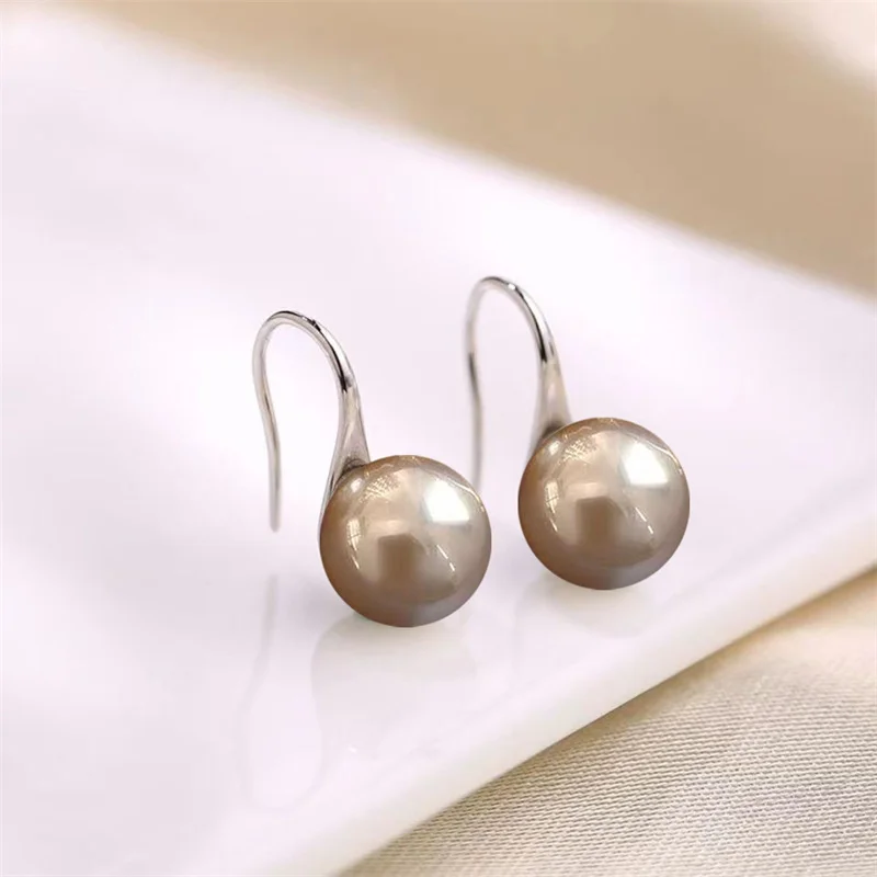 Senlissi- Retro Palace 925 Sterling Silver Stud For Women 12mm Natural Hotan Jade Earrings 18k Earrings Rio Pearl Jewelry Gifts
