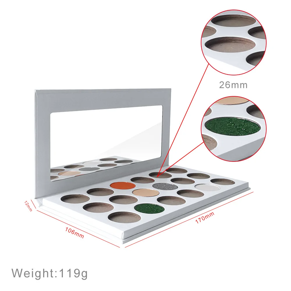 Custom Logo Individuele Oogschaduw Pallet Private Label Make-Up Cosmetische Lege Oogschaduw 15 Kleur Glitter Poeder Matte Pigment Kit