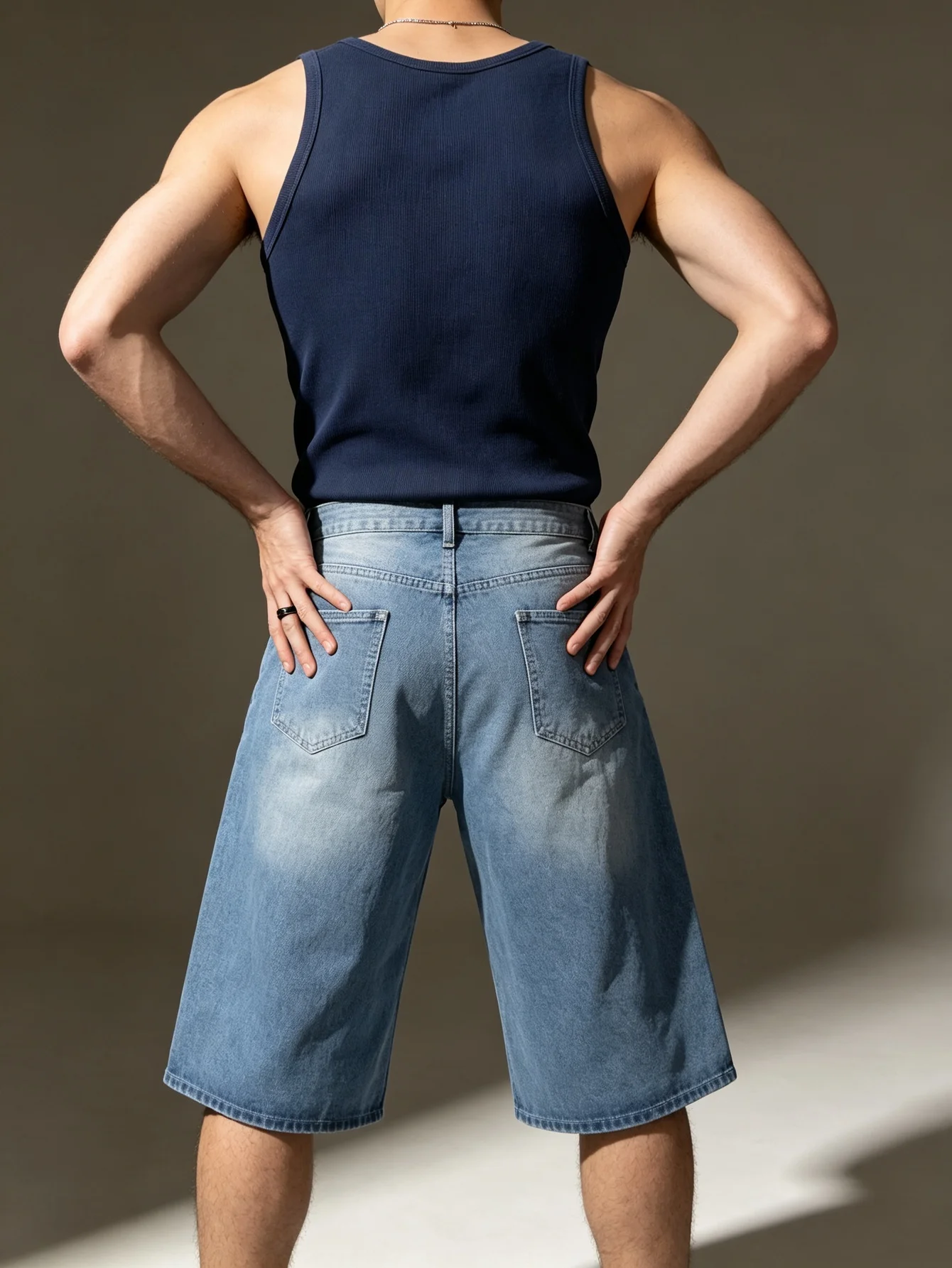 Classic Y2K Hip Hop Tight Denim Pants for Men, American Urban Street, Trendy Gift for Lover