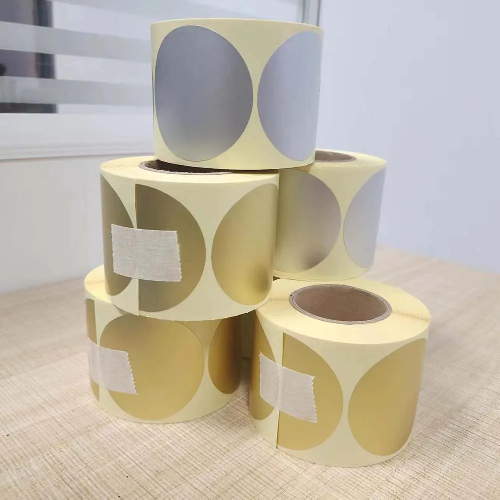 Matte Gold prateado em relevo adesivo, etiqueta de decoração para selagem Envelope, envoltório impermeável suprimentos, suprimentos de presente, 300pcs por rolo