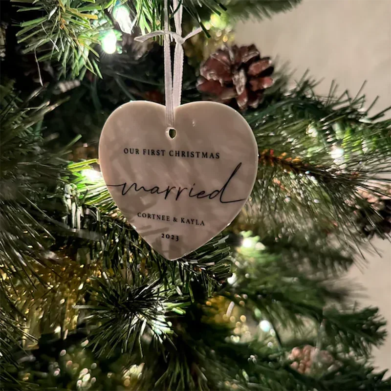 First Christmas Married Ornament Mr Mrs Tree Christmas Ornament Christmas Accessories Decorations Vintage Santa Gift New Year