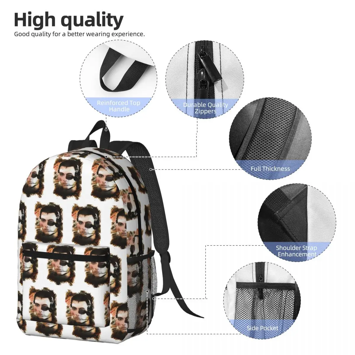 Universal Soldier Jean Claude Van Damme Backpack Daypack Large Capacity Boys Girl BookBag School Bag Shoulder Bags for Men Women