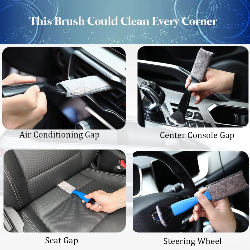 Car Cleaning Tools Air Conditioning Air Outlet Cleaning Dust Removal Soft Brush Multifunctional Auto Interior Cleaning Tool