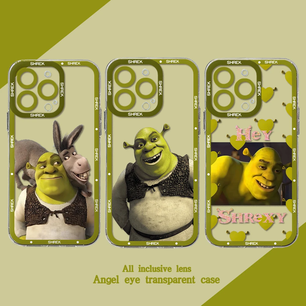 Cartoon Funny M-Movies S-Shreks Phone Case For iPhone 15 14 13 12 11 Mini Pro Max X XR XSMax 6S 7 8 Plus SE20 Transparent Cover