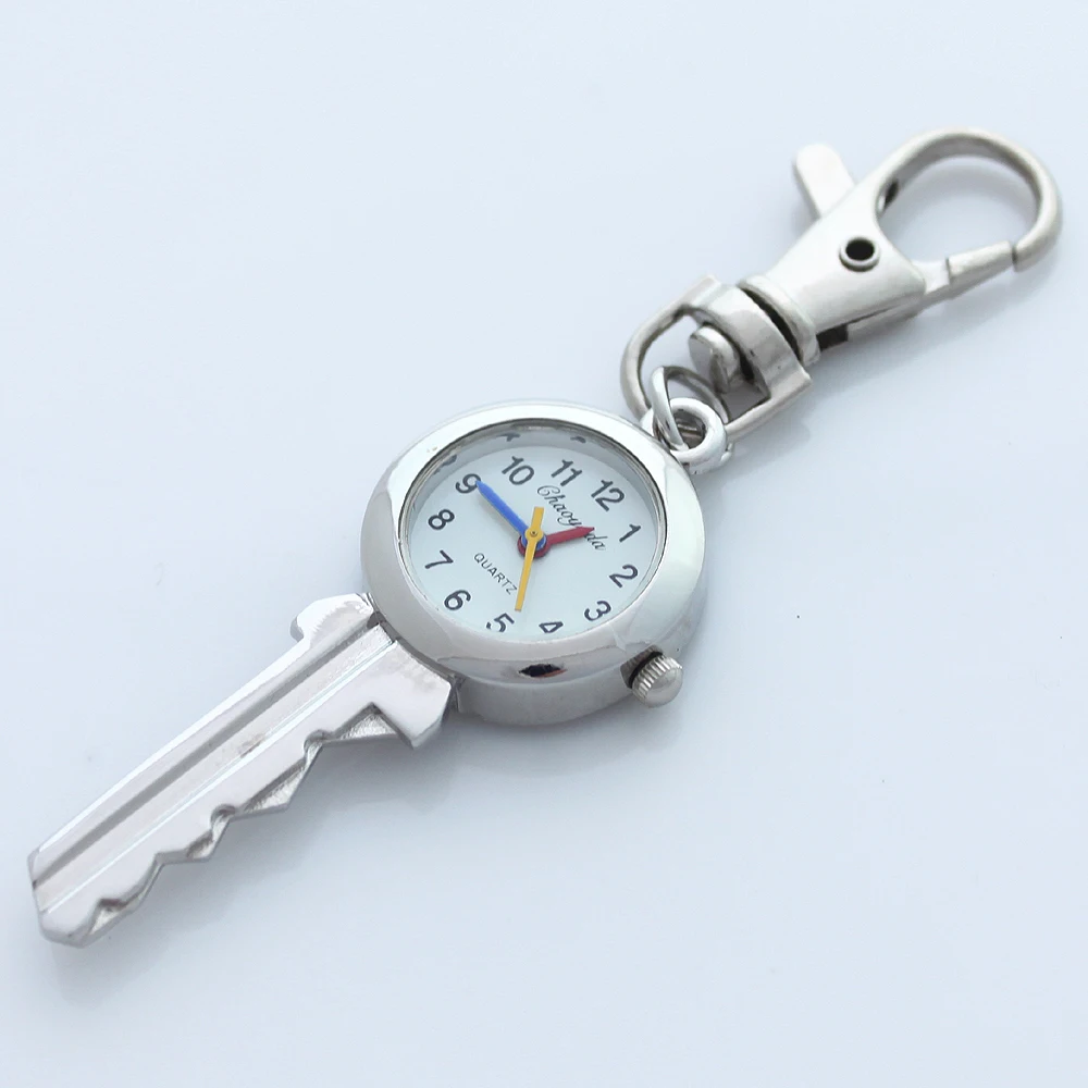 chaoyada Brand New Fashion Crystal KEY Style Pocket Pendant Key Ring Chain Quartz Dress Watch with Gift Bag GL59K Children Watch