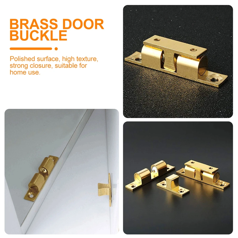 

3 Pcs Ball Tension Catch Solid Brass Cupboard Cabinet Door Roller Bead Lock Waterproof Rustproof Adjustable Spring