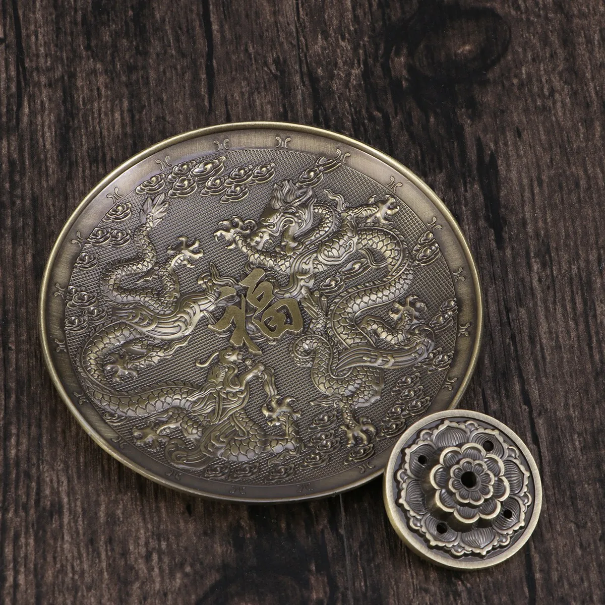 

Fragrant Incense Burner Aromatherapy Round Ornament For Home Office Meditation Room Decorative Incense Bowl Zinc