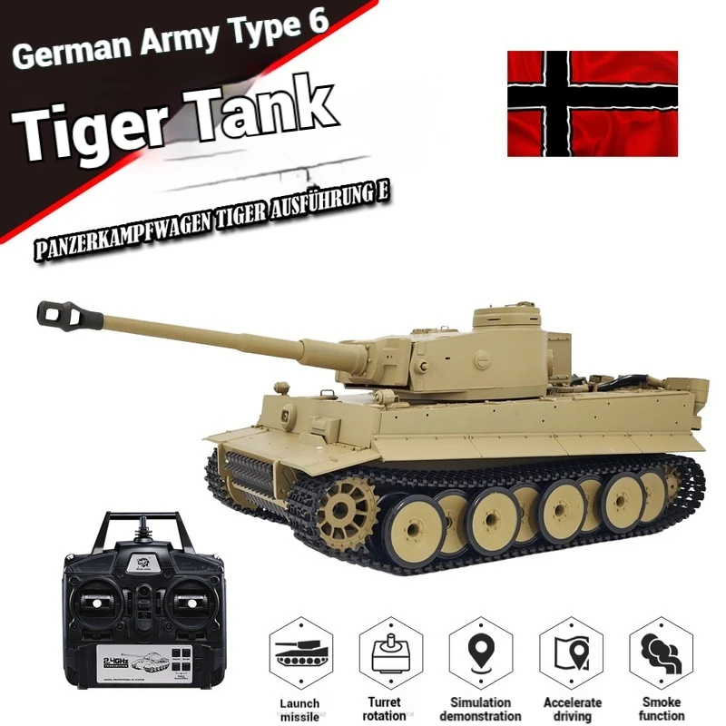 2025 Kubing Kehenglong Deutscher Tiger I Camouflage Tiger Schwerer ferngesteuerter Panzer Rauchemission Soundeffekt Simulationsmodell