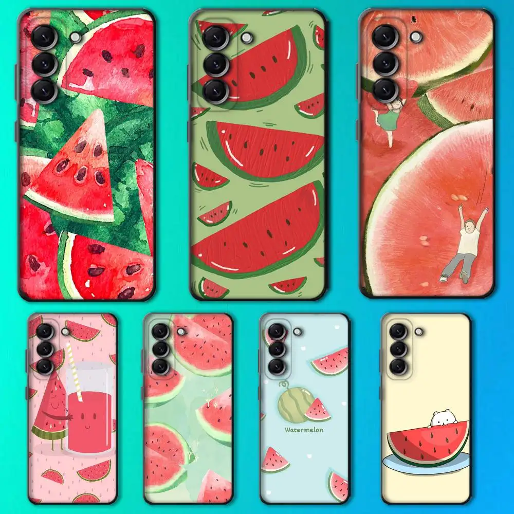

Summer Cartoon Watermelon Phone Case For Samsung Galaxy A13,A21s,A22,A31,A32,A52,A53,A71,A80,Soft Black Shell