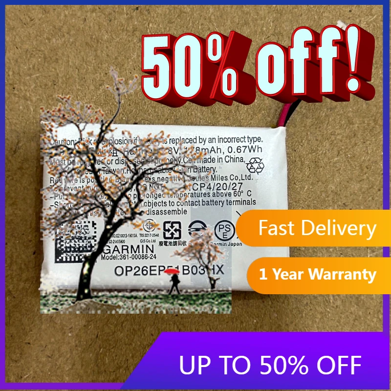 

【Fast Delivery】3.8V 178mAh 361-00086-24 Battery for Garmin Vivoactive 4 Approach G10 Smart Watch Battey for Instinct Solar STD-8