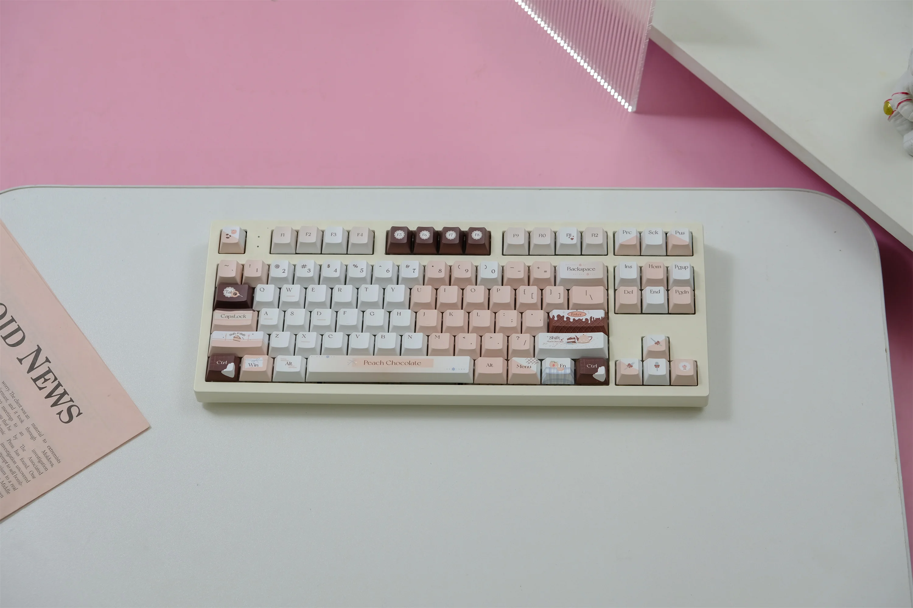 Peach Chocolatc Keycaps 151 Keys PBT Material Cherry Profile DYE-SUB Keycap For MX Switch Mechanical Keyboard ISO ANSI Layout