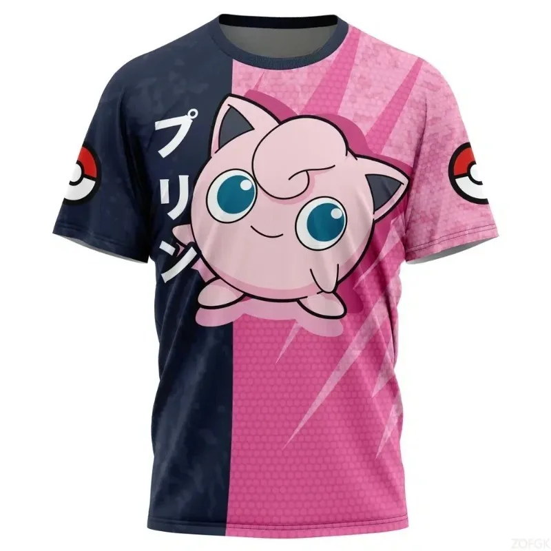 

Color Blocking Cartoon Cute Little Pink Monster Print Trend Breathable Loose Short Sleeved Summer