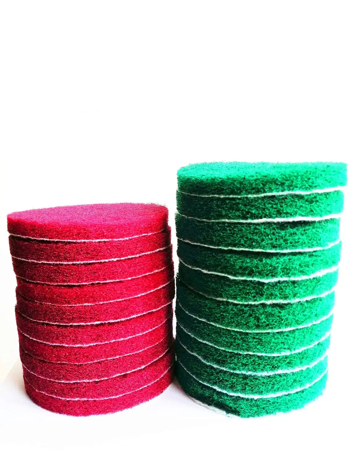 20 Pcs Drill Power Scrub Pads Cleaning Kit - 4 Inch, Red & Green