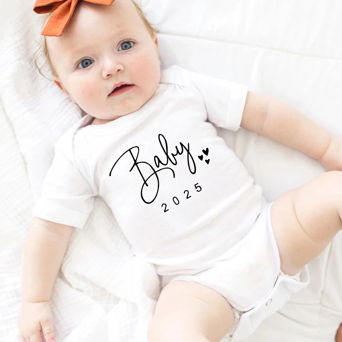 Baby Announcement Coming Soon 2025 Newborn Baby Romper Casual Boys Girls Bodysuit Body Pregnancy Reveal Clothes Infant Jumpsuit