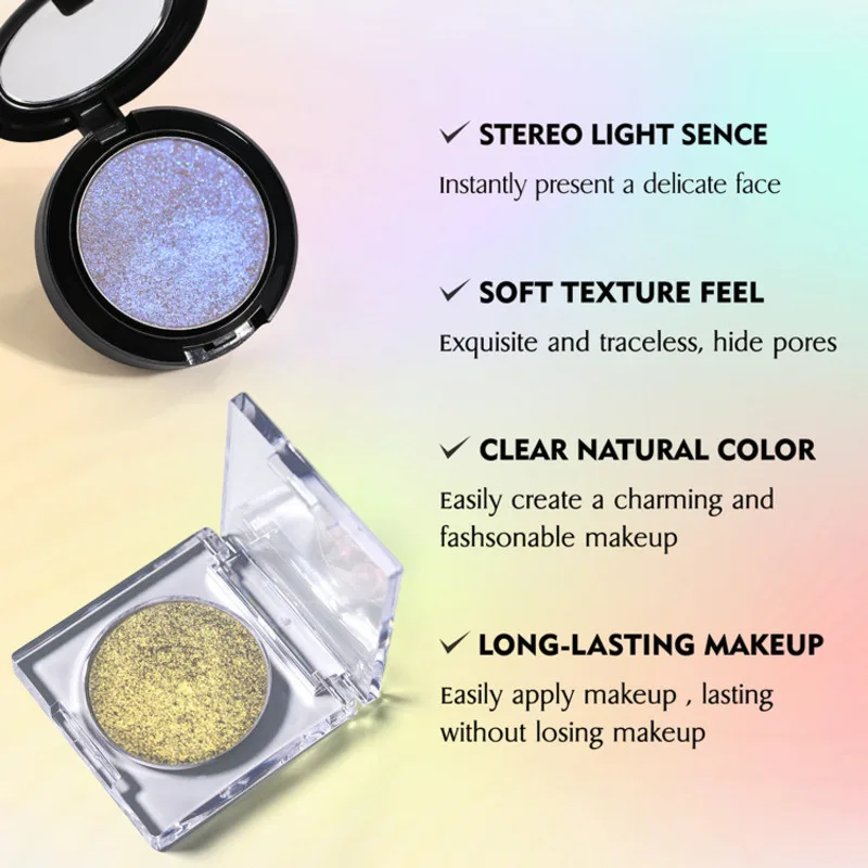 

Chameleon Eyeshadow Compact 36mm High-Gloss Contouring Powder 3D Nose Shadow Brightening Optical Effect for Makeup