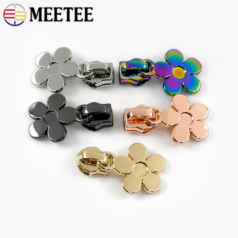 

5/10Pcs Meetee 5# Zipper Slider Puller for Nylon Zip Sewing Bag Clothes Zips Head Pocket Coat Zippers Pull Repair Kit Accessory
