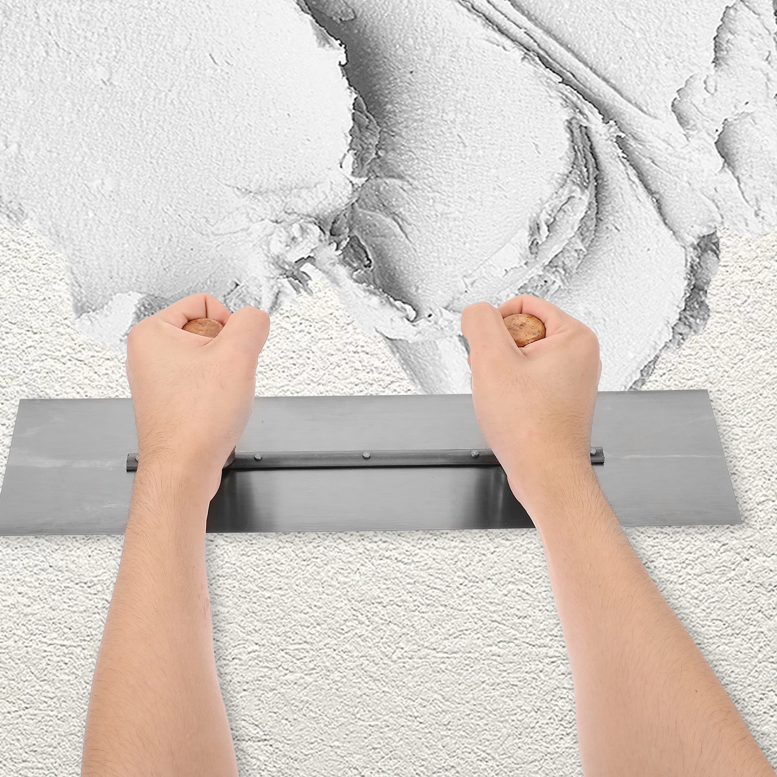 

Dual Handle Finishing Trowel Wood Handle Masonry Cement Concrete Tool for Drywall Skimming Plastering Wall Filler