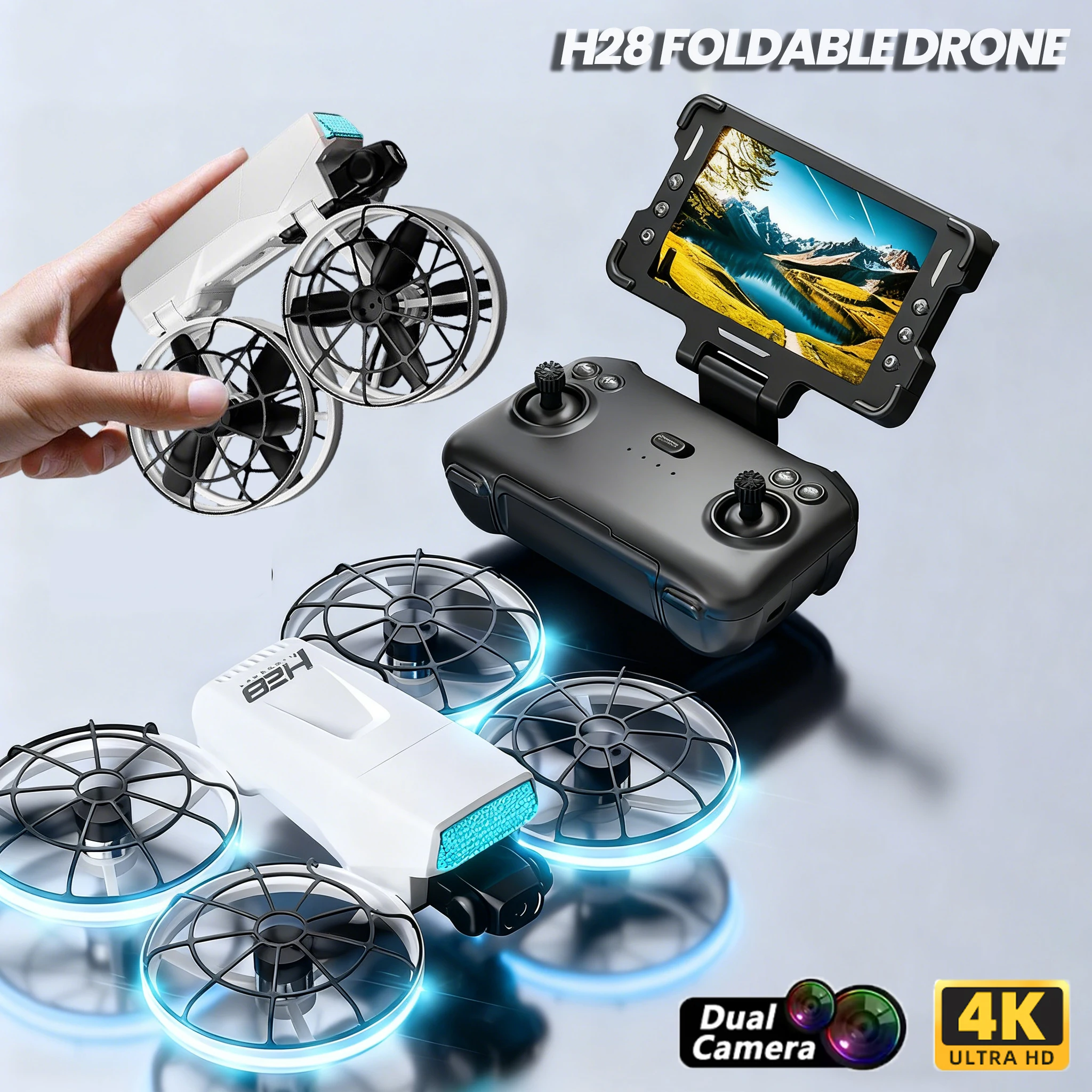 H28 Opvouwbare Rc Drone 4K Dual Camera 2.4G Drone Afstandsbediening Luchtfotografie Vliegtuigen Optische Stroom Positionering Quadcopter