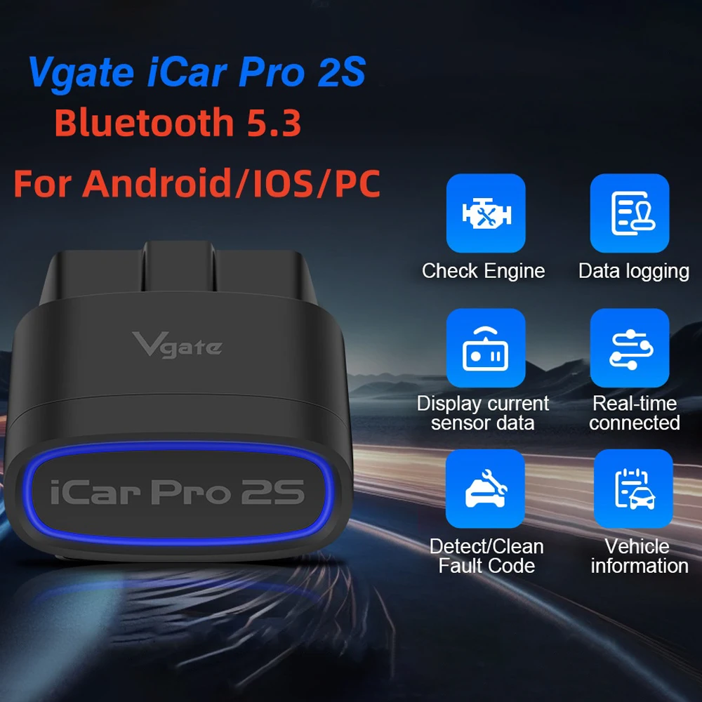 Vgate ICar Pro 2S ELM327 BT 5.3 For Android/IOS/PC OBD2 Car Diagnostic Tool Upgraded OBD 2 V2.3 Auto Scanner