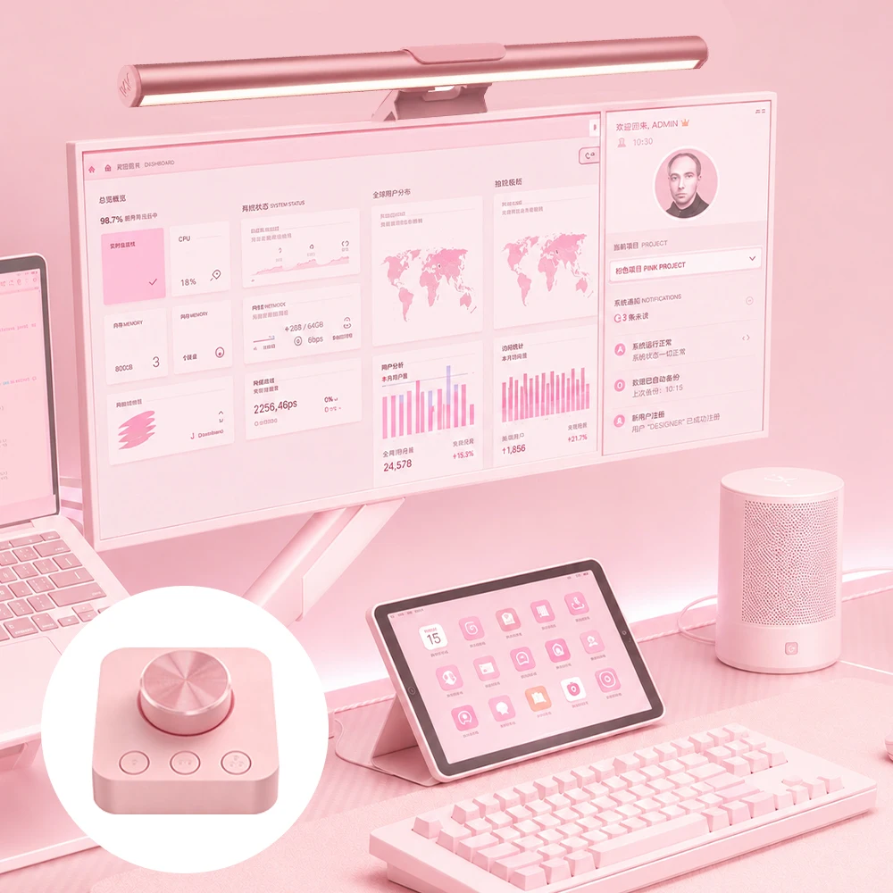 ライトバーモニター ピンクLEDライト デスクランプセットア - Home Bar Setup のレビューと価格