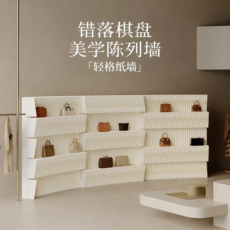 Display cabinet rack Product display wall Book skin care product sample Office art background Table rack