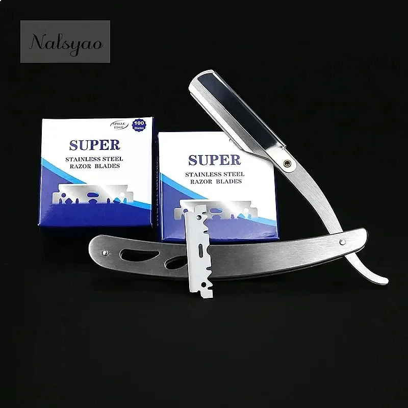Stainless Steel Razor Blades 10/100/200PCS Single-sided Shaving Blade Men Manual Shaver Barber Salon Tools