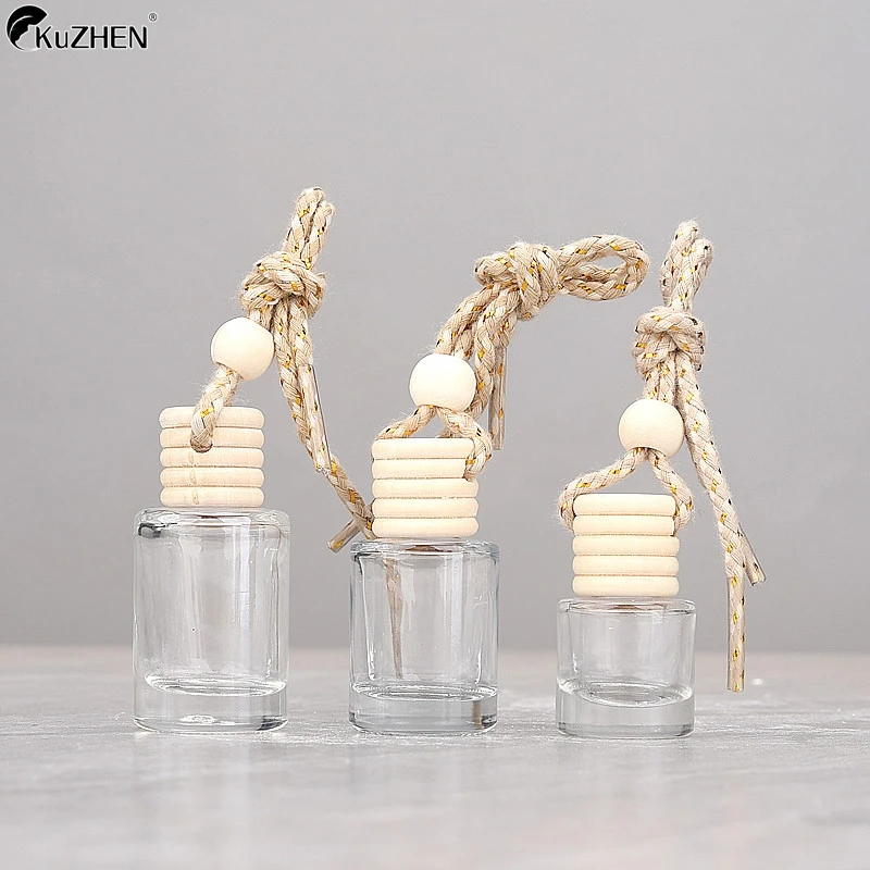 5/8/10ML Car Hanging Glass Bottle Air Freshener Empty Bottle Aromatherapy Pendant Diffuser Car Decoration Aromatherapy Ornament