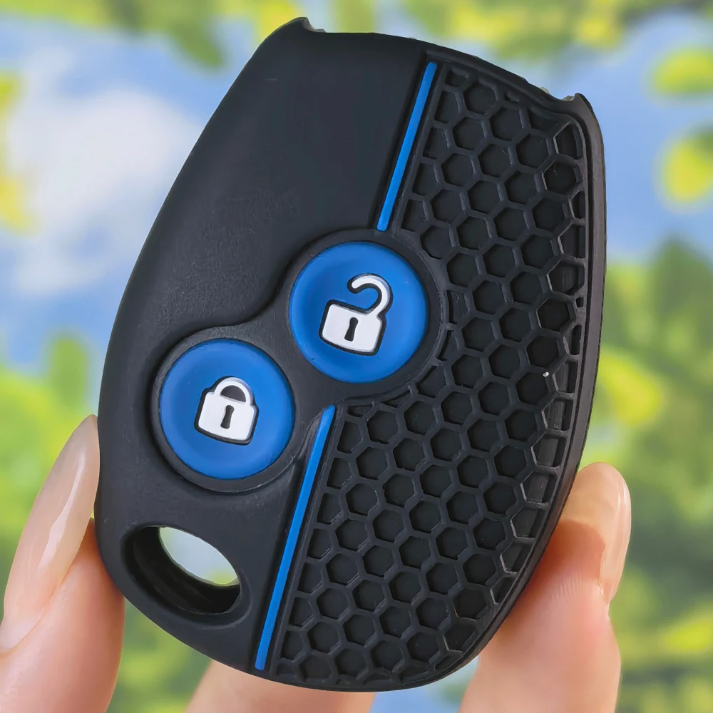 Honeycomb Texture Silicone Key Protector Fit Renault Duster Clio3 Twingo Logan Sandero Modus Dacia Nissan 2 Button Remote Key