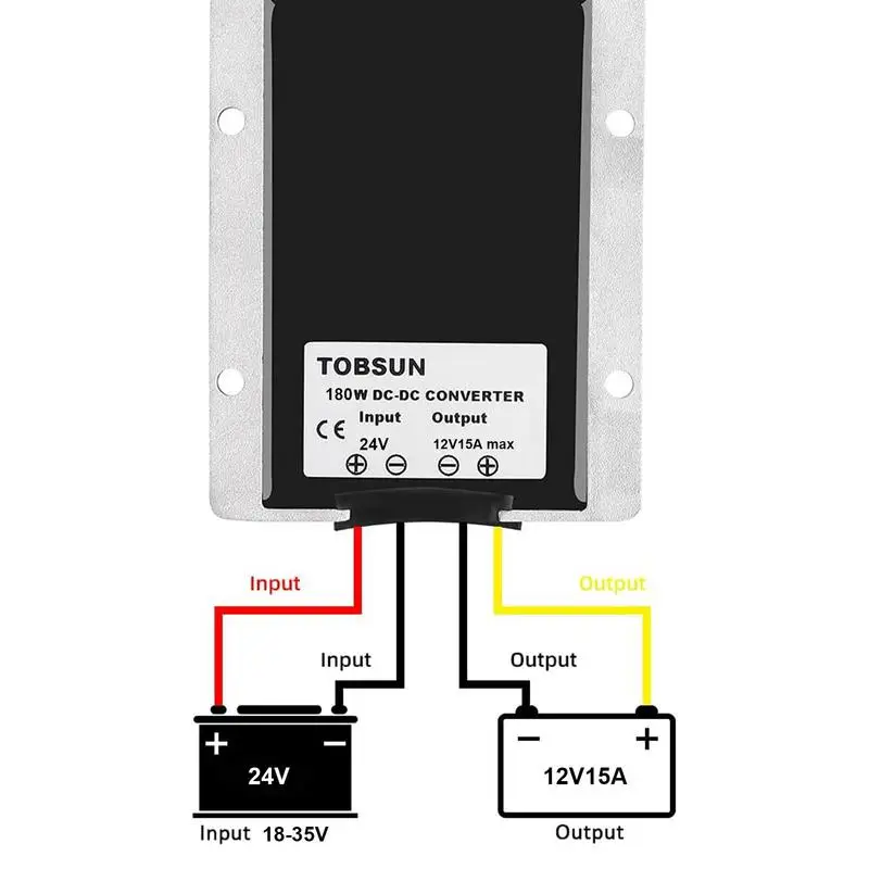 Dc 24v To 12v Step Down Converter 15A 12v Dc Transformer 180W Waterproof Converter Voltage Reducer Step Down Transformer