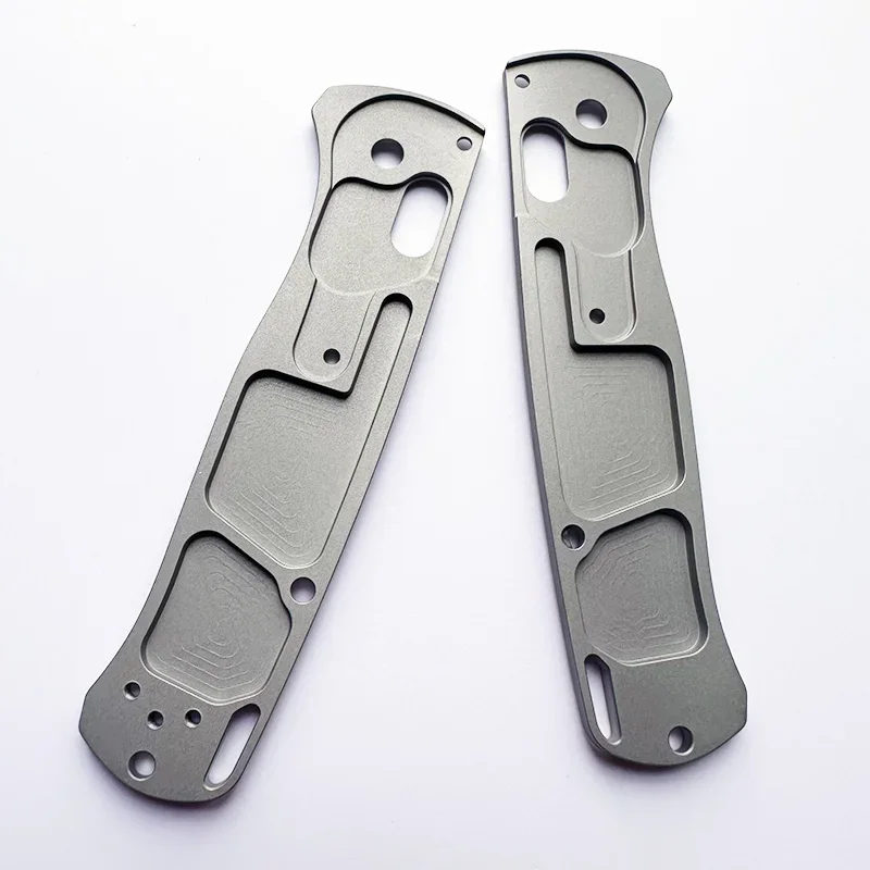 1Pr Titanium Alloy Handle Patch for Benchmade 535 Knife Lattice Texture Titanium Alloy Bugout 535 Patch Modification Accessori