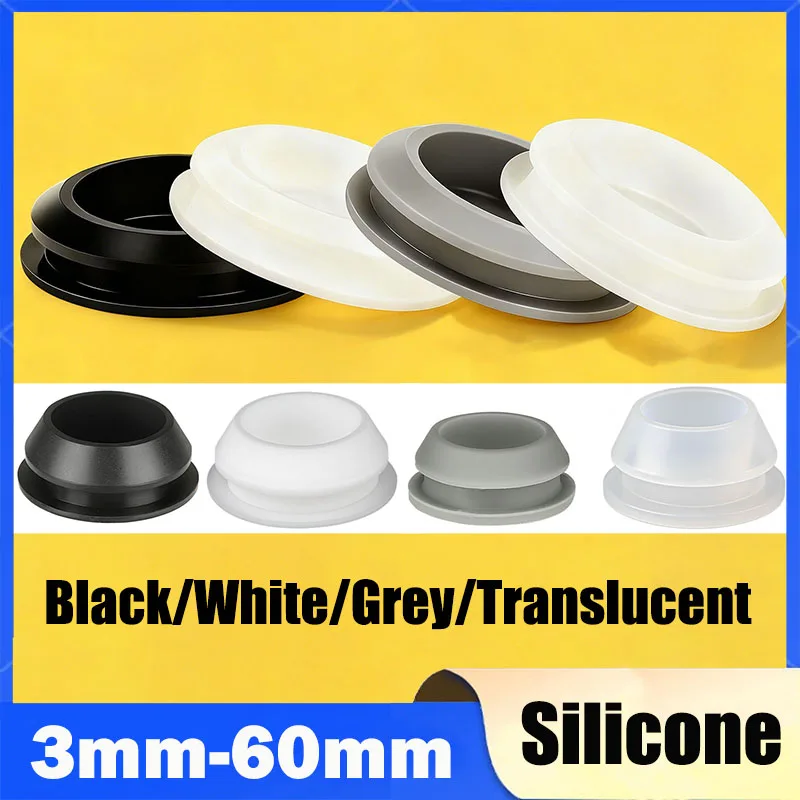2~10Pcs 15~60mm Silicone Plug Rubber Stopper T-plug Soft Match High Elasticity Cap Cover Seismic Eyelet Muffling Thermostability
