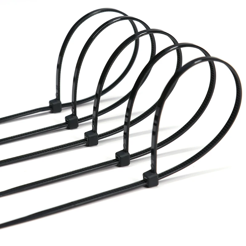 Immagine 4: Fascette per cavi in Nylon nero autobloccanti 100/150/200mm cinghie avvolgenti per rilegatura in plastica con cerniera organizzatore per fissaggio cavi fai da te