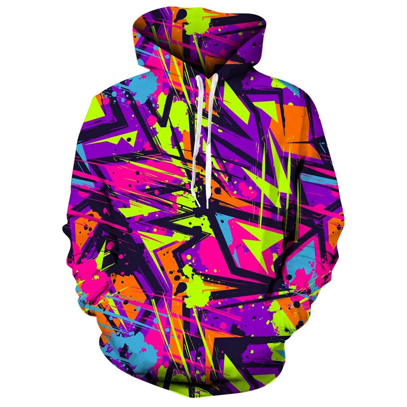 New Printed Unisex Hoodies Novelty Print 3D Patternv Hooded Pullover Sweatshirt With Pocket Hoodie Streetwear Loose Comfortable