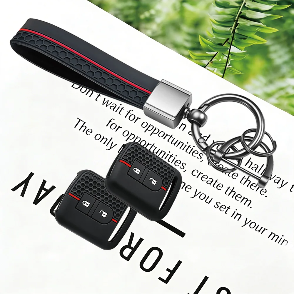Honeycomb Fob Shell With Keychain for Nissan Micra K12 Note Navara Qashqai J10 Primera Almera Sunny X‑Trail Silicone Cover