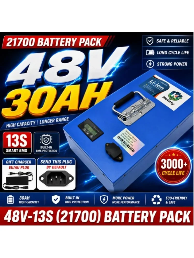 EU-Lokallager 48V 30AH 21700 Lithium-Batteriepack Neue Volle Kapazität 250-2000W E-Bike Elektroroller Batterie Lokaler Versand aus Polen-Lager