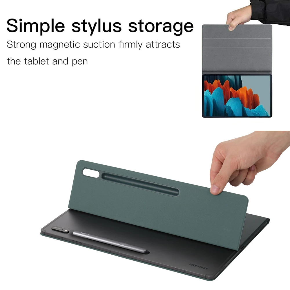 Magnetic Stand Cover For Samsung Galaxy Tab S10+/S9 FE,With Pencil Holder For Tab S8 S7 FE Case Auto Sleep Wake For S10 Ultra