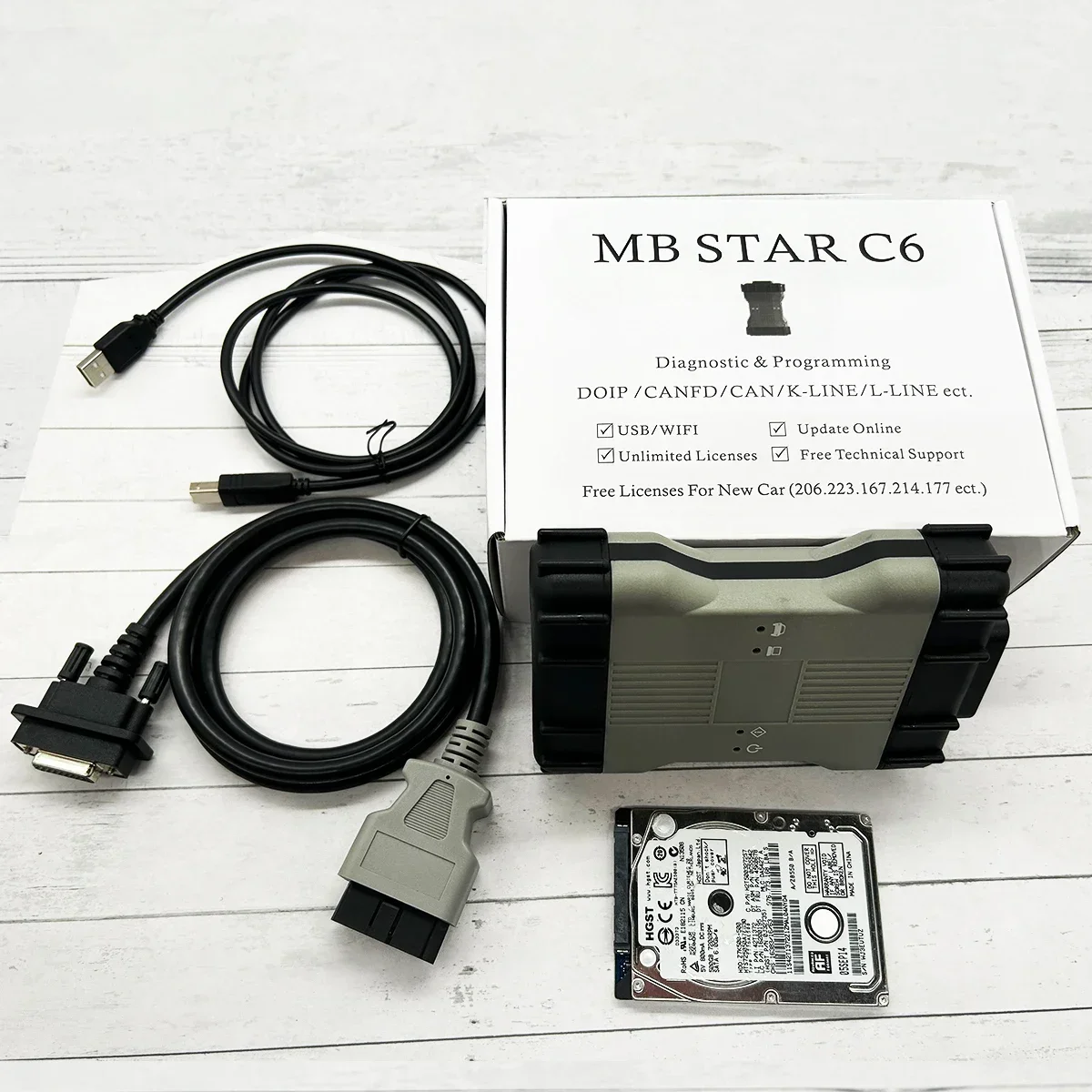 LHMB STAR C6 2023.09 Software VCI Multiplexer HDD Auto OBD2 Scanner Diagnostic Tool for Car ECU Programming Code Reader