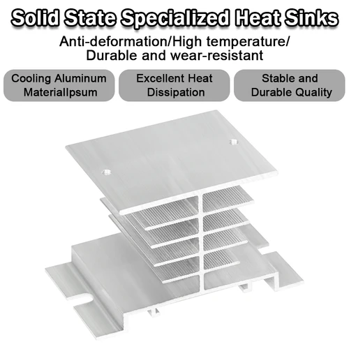 Imagen 2 del producto 1 Uds 10A-200A nuevo módulo de relé de estado sólido monofásico trifásico disipador de calor SSR DA AA DD aletas de aluminio radiador montaje en carril Din