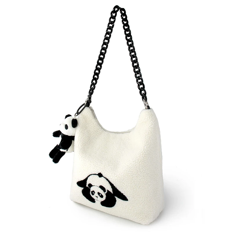 Flower Princess Yoga Panda Women\'s Bag New 2024 Trend Fashion White Cute Tote Shoulder Crossbody Female Big Large Bags for Women