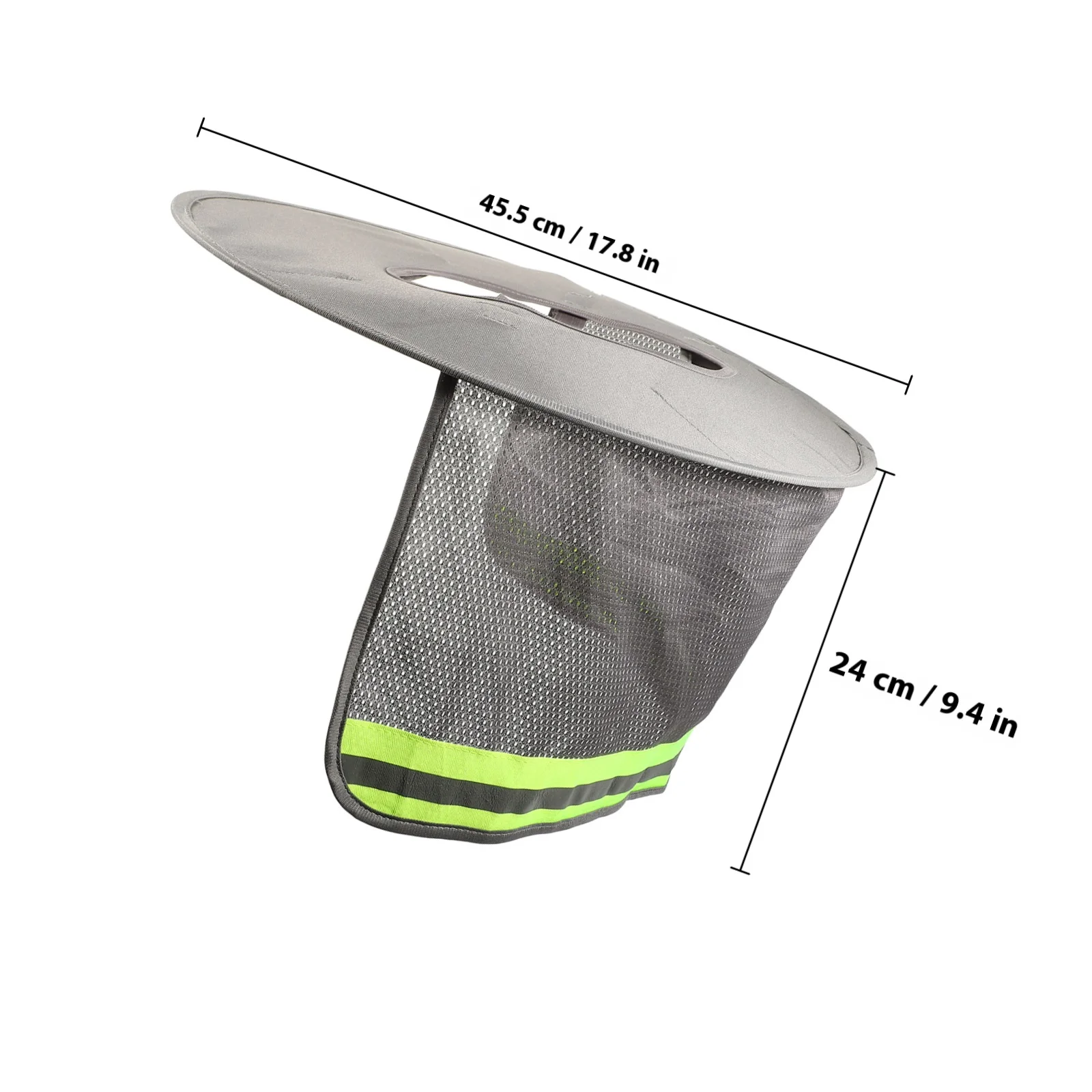 قبعة صلبة للرقبة، حاجب من الشمس بحافة كاملة، مادة البوليستر، شريط عاكس لحماية التبريد، ملحقات سلامة البناء