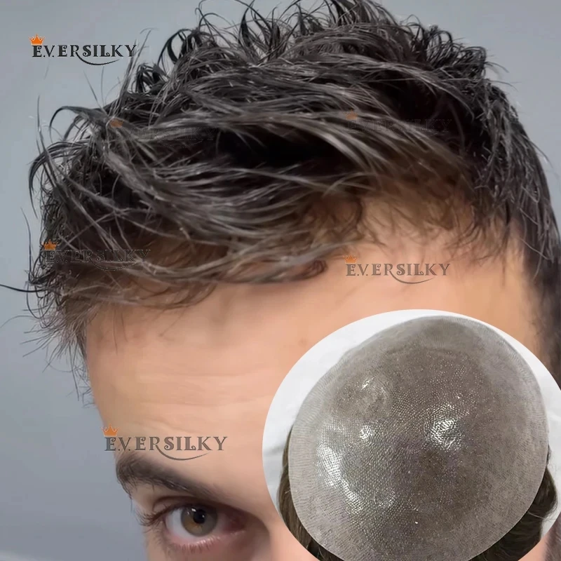 

Супернатуральный, ультратонкий (0.06-0.08 мм), прочный, незаметный мужской парик-накладка V-образной формы, черный, серый, блонд, омбре 4T/613 # Система восстановления волос из натуральных волос