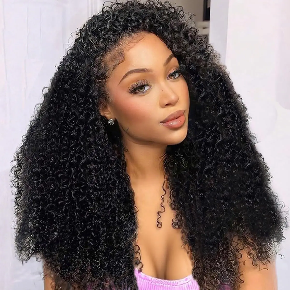 250% الكثافة 13x6 الدانتيل شعر مستعار أمامي شعر الإنسان جيري شعر مستعار مجعد 100% شعر بشري لعذراء الباروكات قبل قطعها مع شعر الطفل للنساء