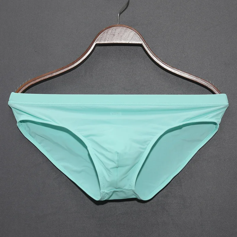 

Трусы из ледяного шелка для мужчин, сексуальная U-образная выпуклая сумка, танга, быстросохнущая, крутая, гладкая, удобная, нижнее белье для геев, спортивное манкини с низкой талией