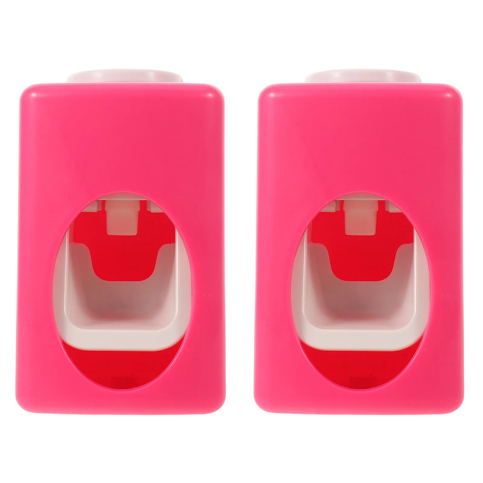 2pcs Toothpaste Dispenser, Wall Mounted Automatic Squeezer, Red