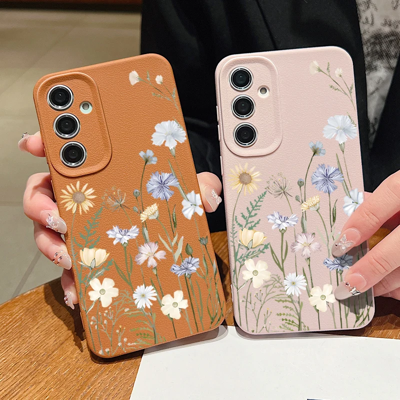 小さな花柄スマホケース Samsung Galaxy S25 Edge S24 FE S23 S22 S21 Ultra A56 A36 A26 A55 A16 A15 A14 A25 A54 5G対応 ソフトカバー